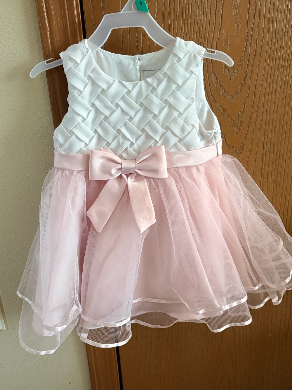 Girls Pink & White Tulle Party Dress Like New 18 M